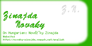 zinajda novaky business card